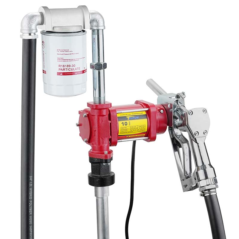 12V benzinoverførselspumpesæt med dyse